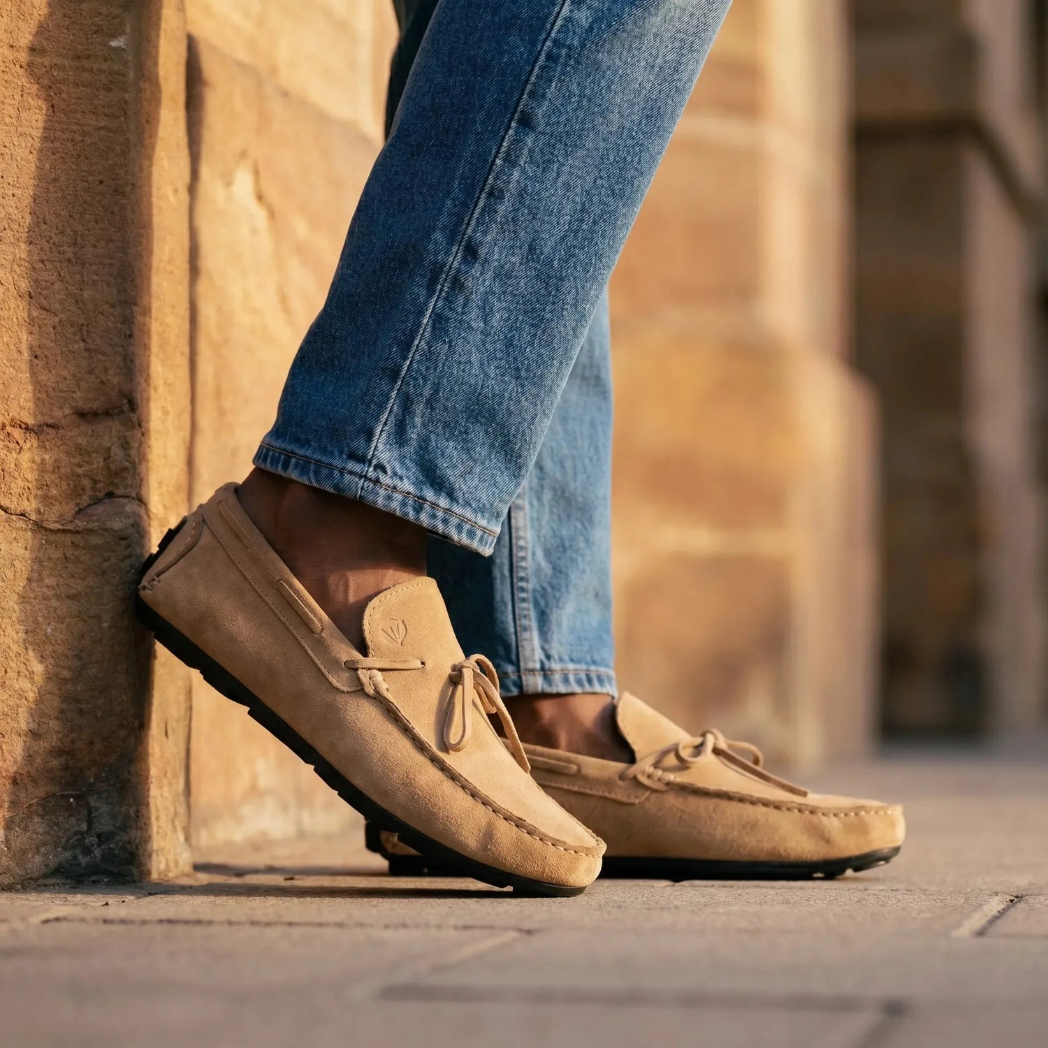 Man wearing Ravello: Boat Loafer loafer by VELVORY – leather men's shoes India