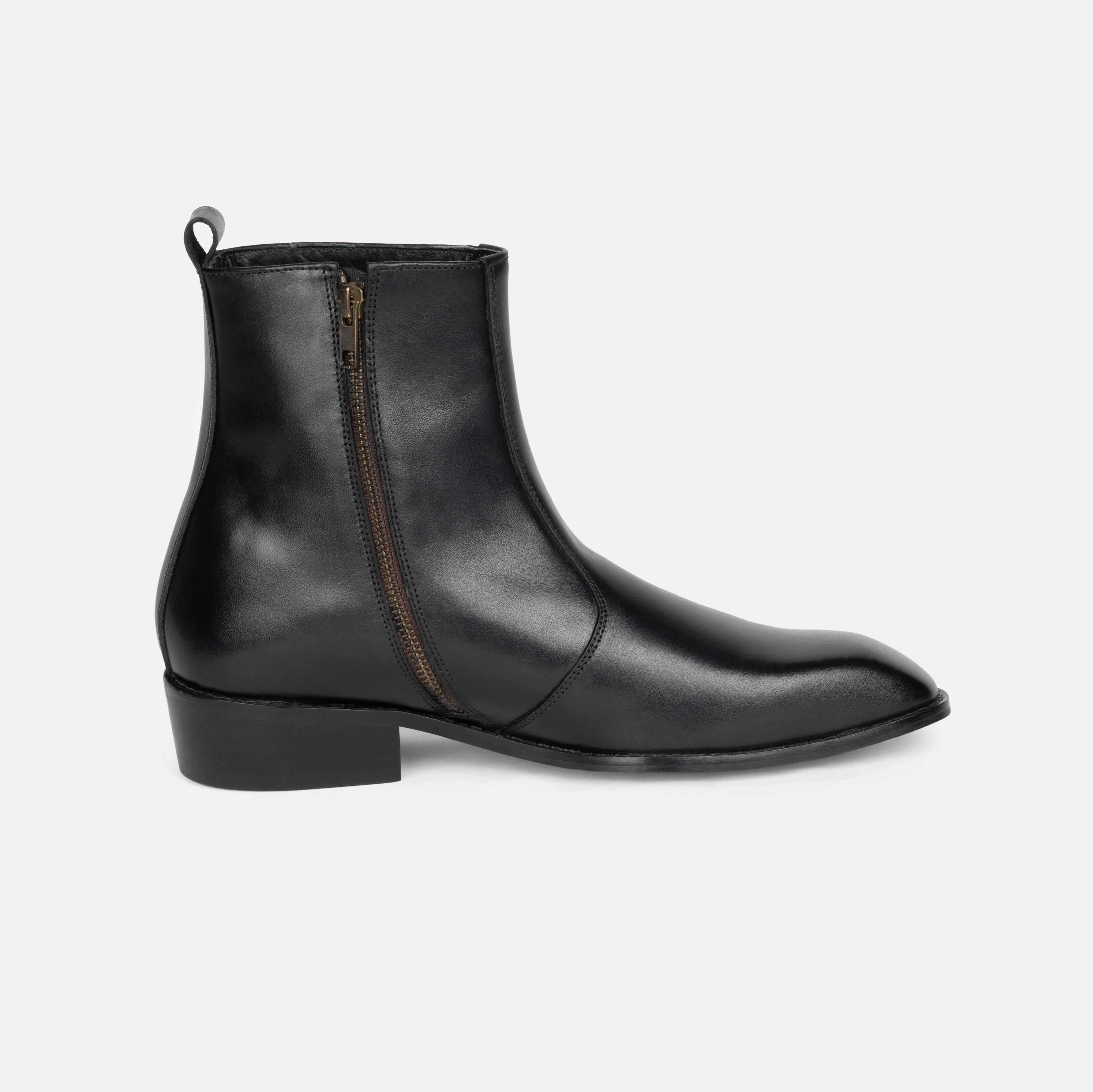 Mawson: Zip Boot boot side view – VELVORY premium leather men's footwear