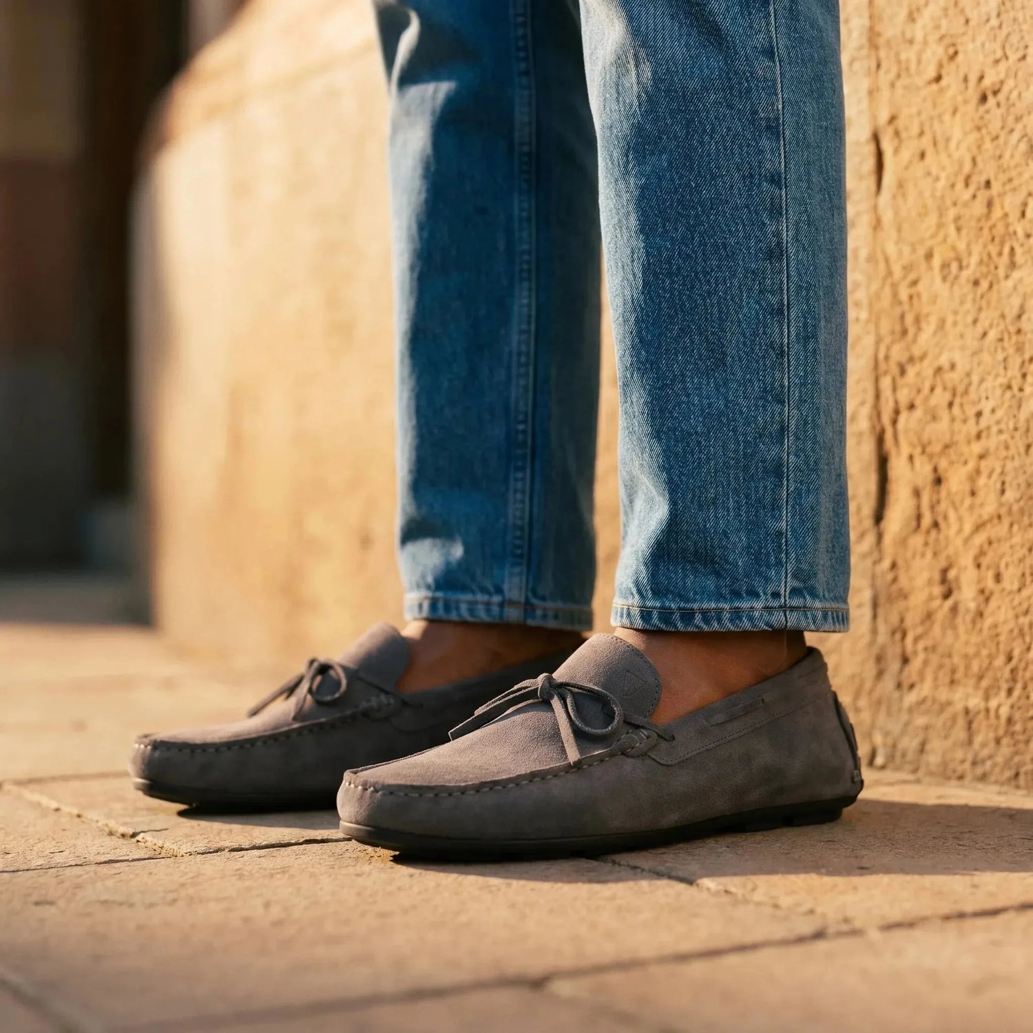 Man wearing Ravello: Boat Loafer loafer by VELVORY – leather men's shoes India