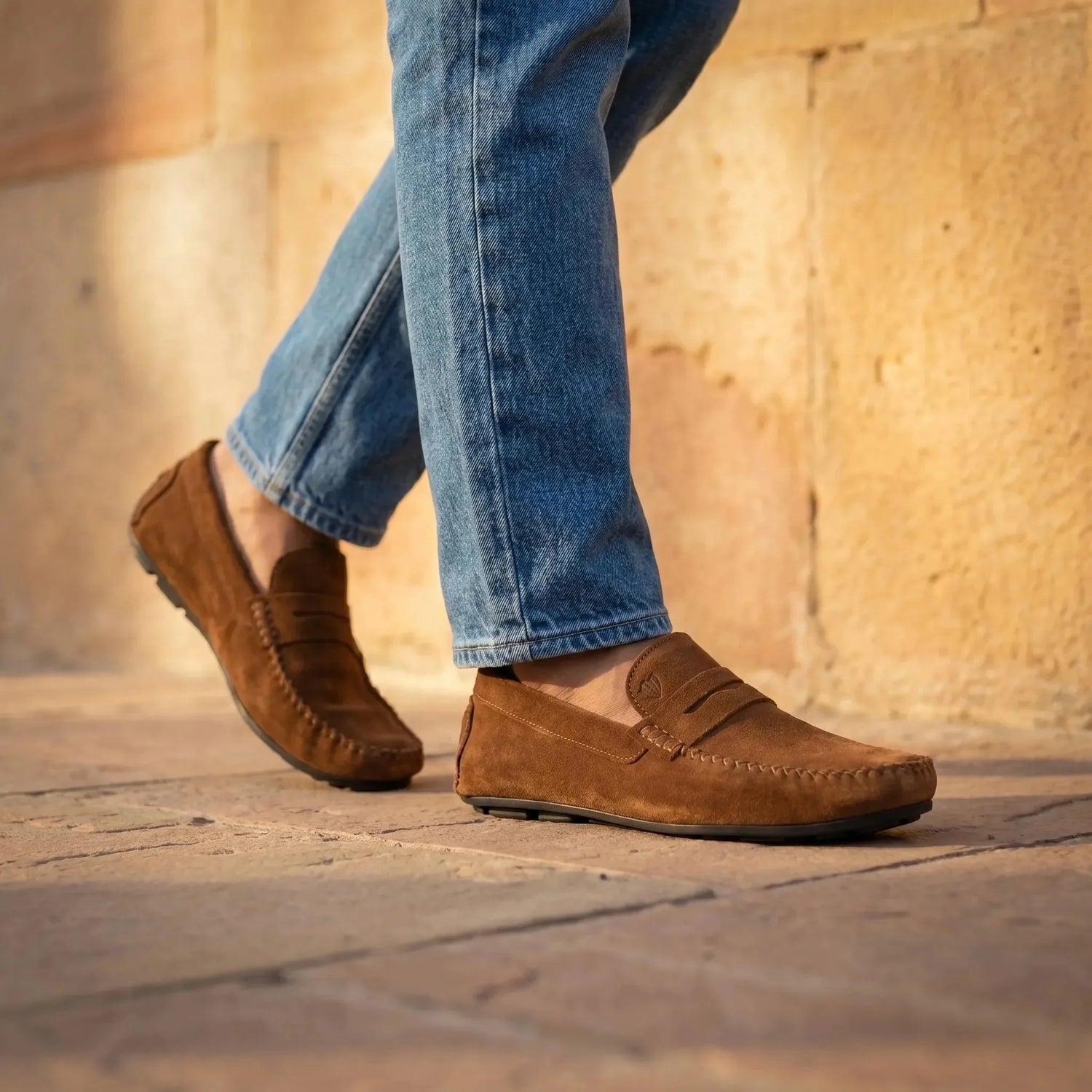 Man wearing Sorrento: Penny Loafer loafer by VELVORY – leather men's shoes India