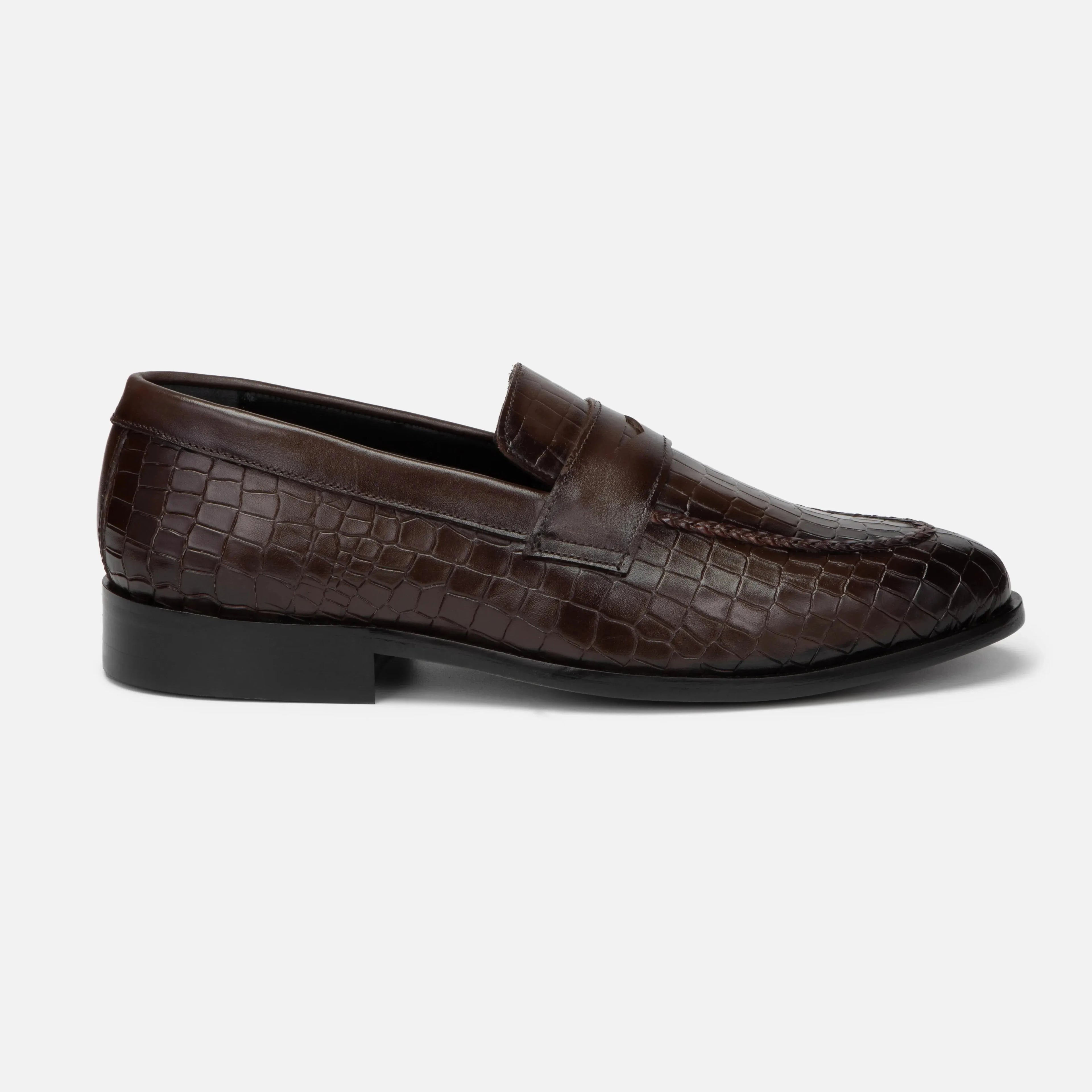 Virtuoso: Croco Slip-on slip-on side view – VELVORY premium leather men's footwear