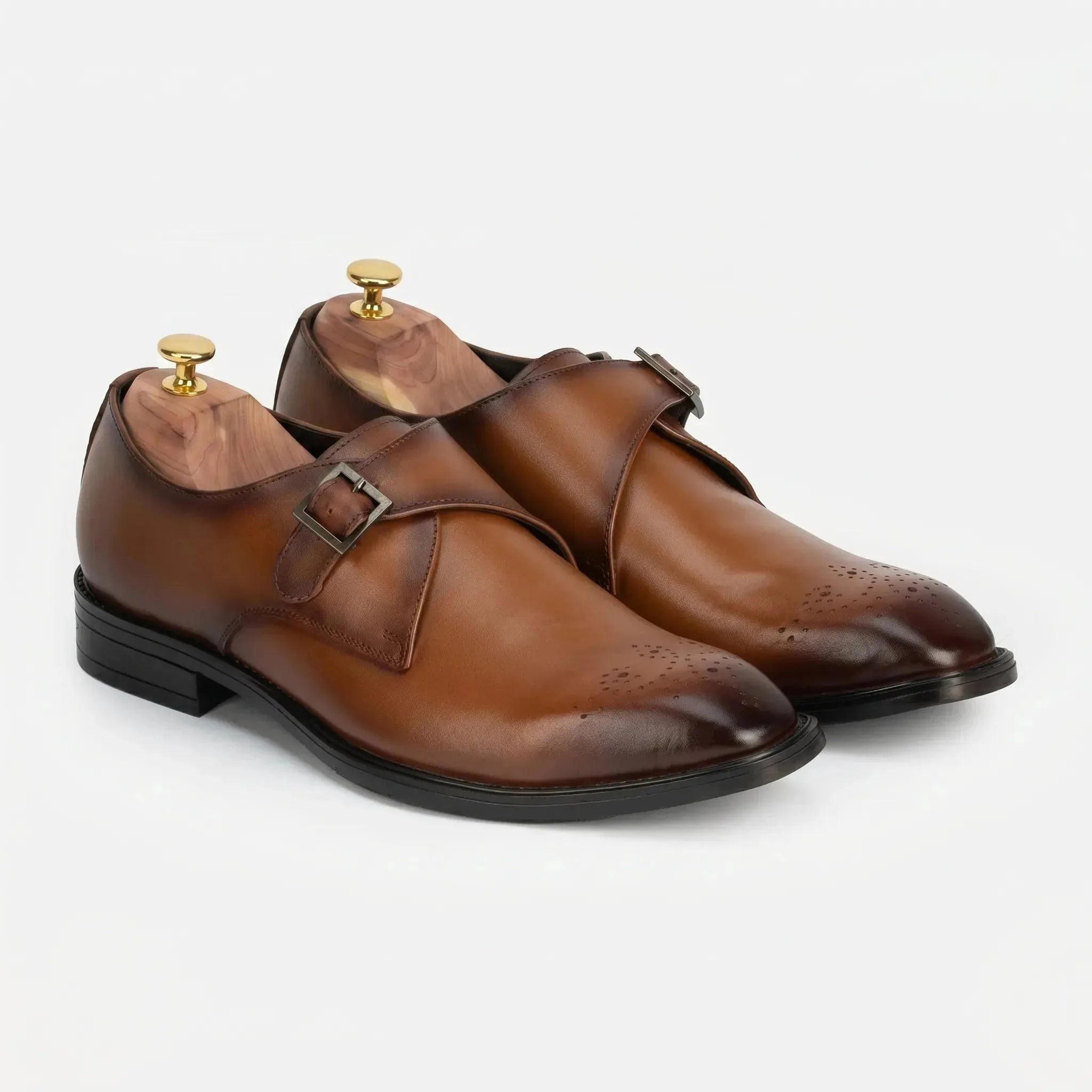Earl: Single Monk leather oxford for men by VELVORY – premium premium footwear India