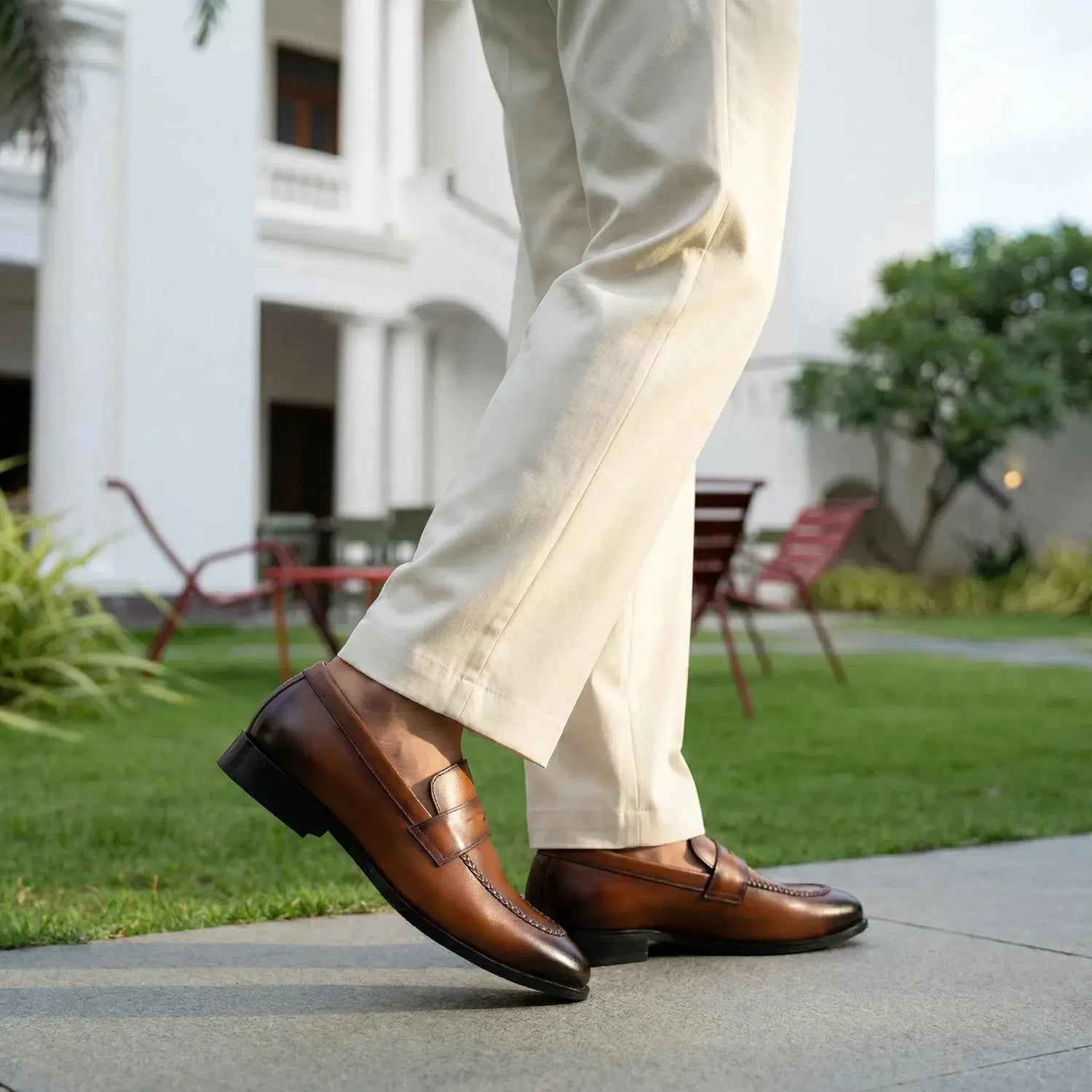 Man wearing Fresco: Slip-on slip-on by VELVORY – leather men's shoes India
