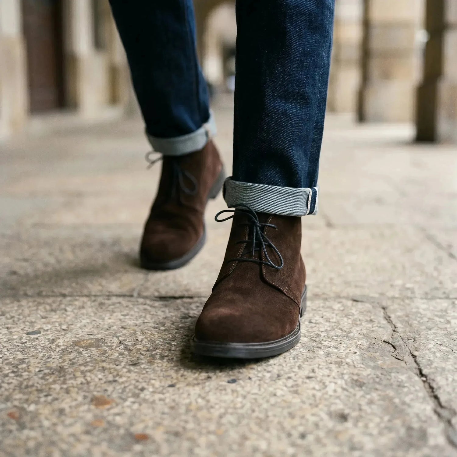 Hillary: Chukka Boot boot stitching detail – VELVORY handcrafted men's leather shoes