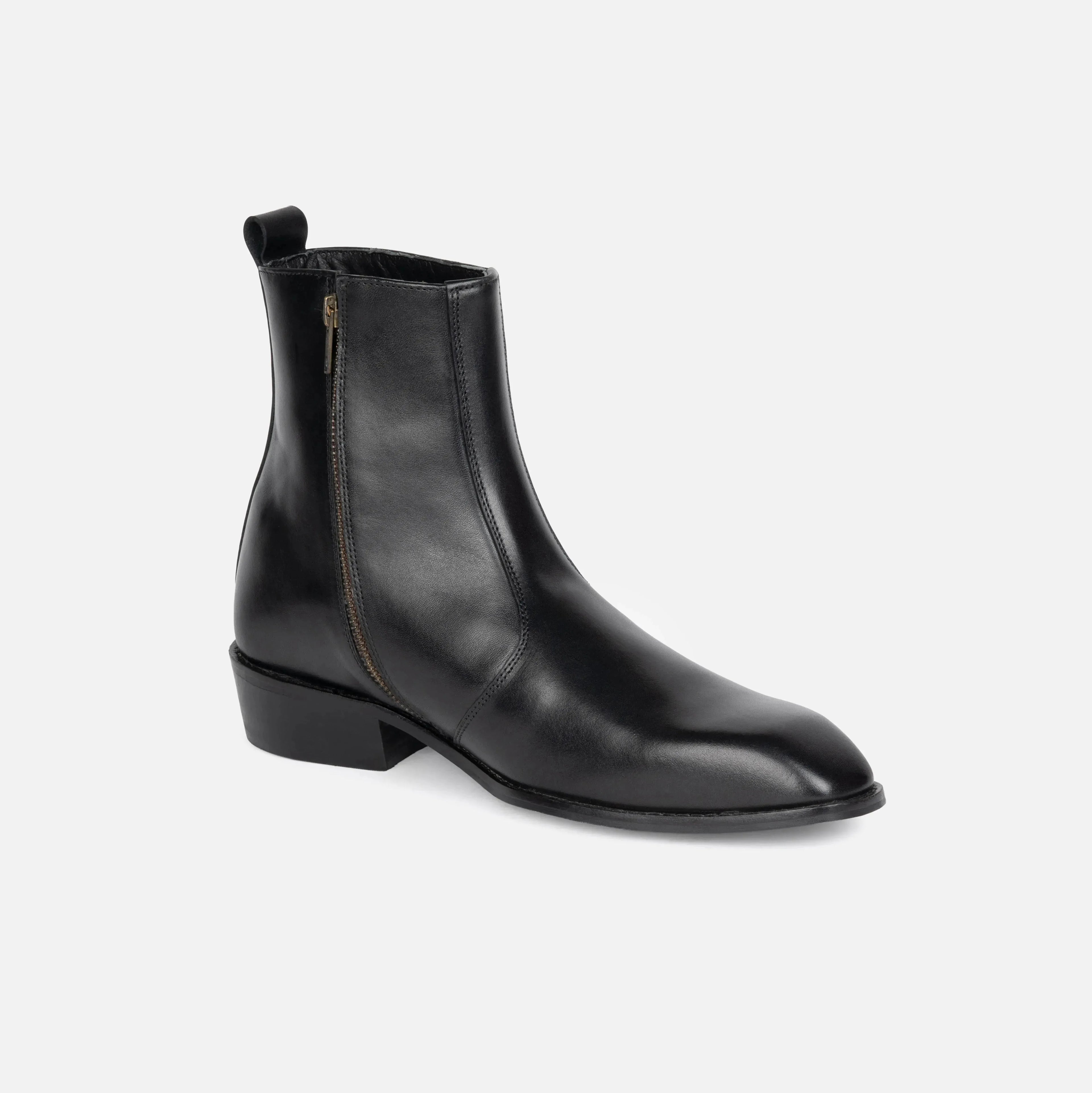 Mawson: Zip Boot boot front view – VELVORY premium men's leather shoes India