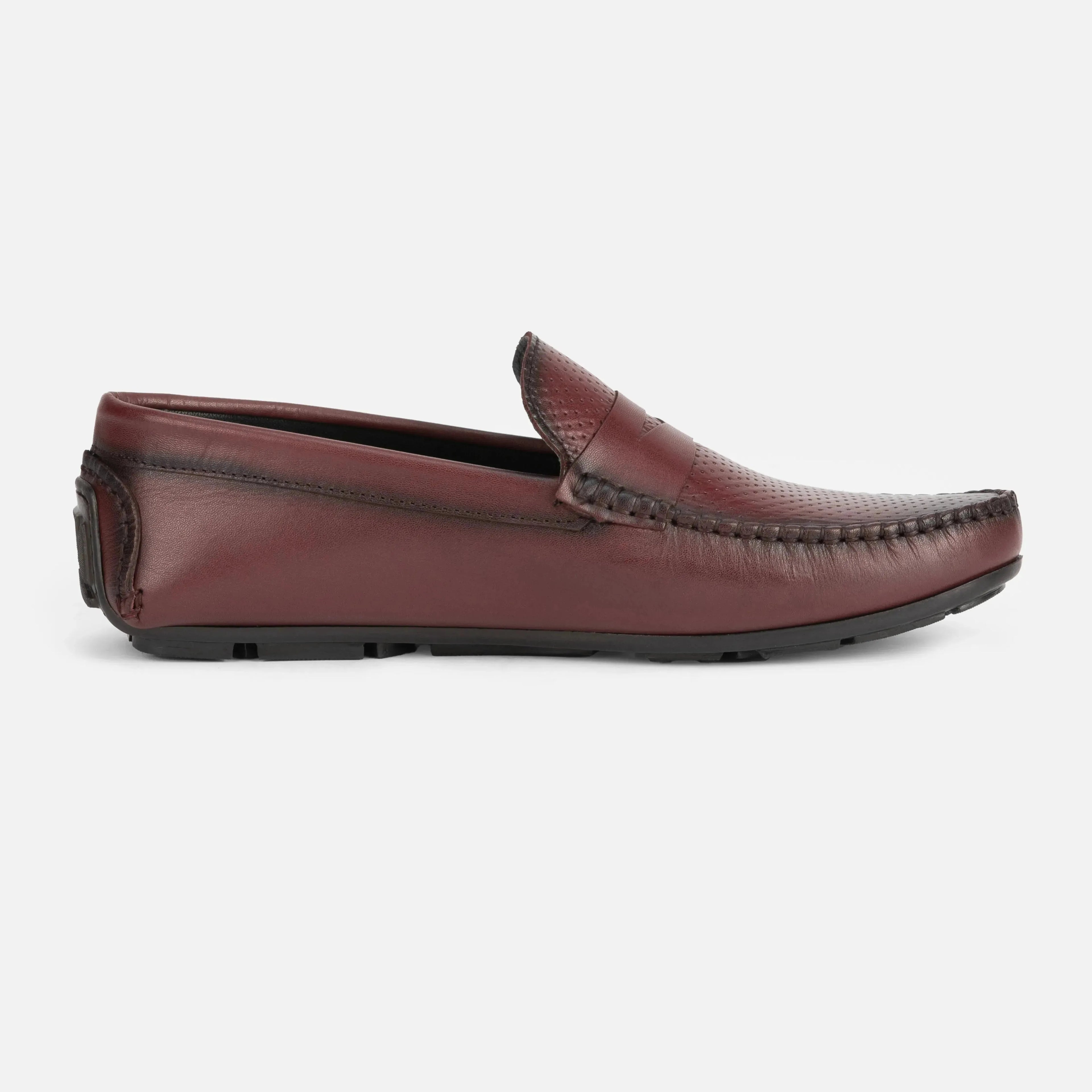 Portofino: Dress Loafers loafer rear view – VELVORY leather men's loafer boots India